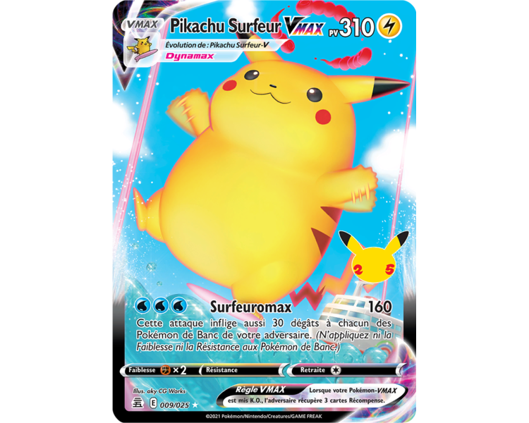 Pikachu Surfeur VMAX Pv 310 009 025 Carte Ultra Rare Full Art É