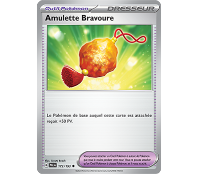Outil Pokémon Amulette Bravoure 173/193 - Carte Peu Commune Reverse - Écarlate et Violet Évolution à Paldea