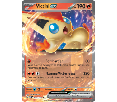 Victini-ex Pv 190 033/197 - Carte Double Rare - Écarlate et Violet Flammes Obsidiennes