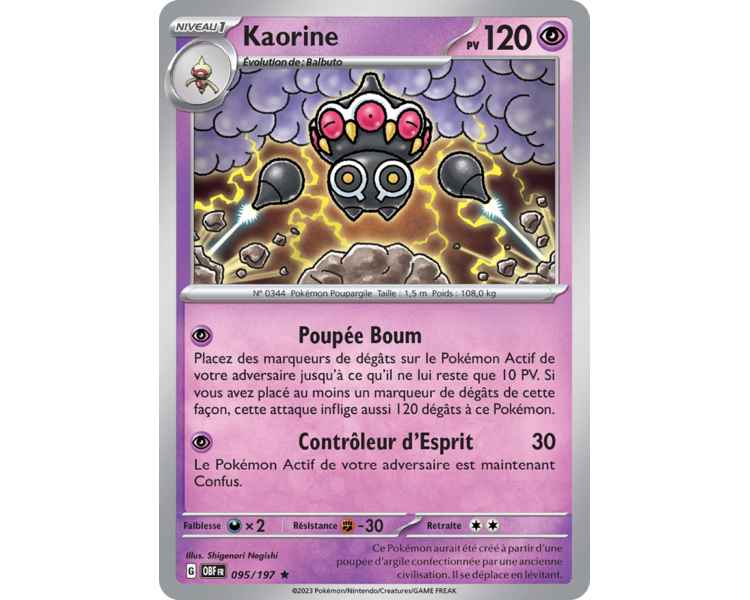 Kaorine Pv 120 095/197 - Carte Rare Holographique - Écarlate et Violet Flammes Obsidiennes