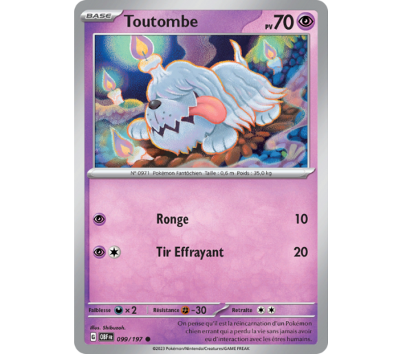 Toutombe Pv 70 099/197 - Carte Commune - Écarlate et Violet Flammes Obsidiennes