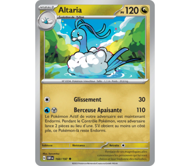 Altaria Pv 120 160/197 - Carte Peu Commune - Écarlate et Violet Flammes Obsidiennes