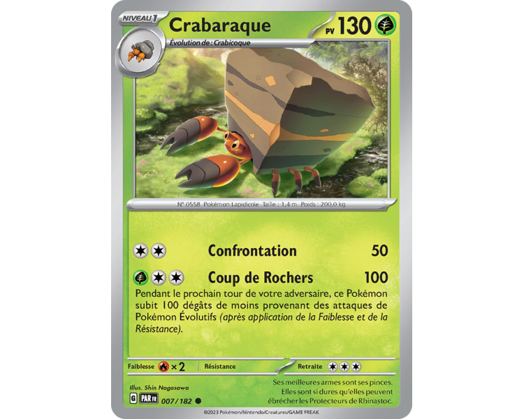 Crabaraque Pv 130 007/182 - Carte Commune Reverse - Écarlate et Violet Faille Paradoxe