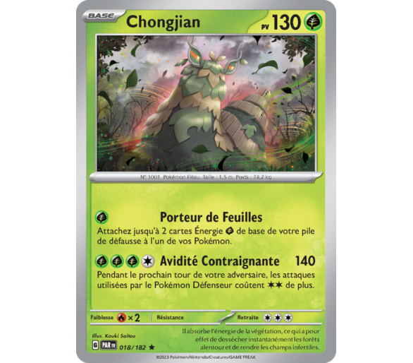 Chongjian Pv 130 018/182 - Carte Rare Reverse- Écarlate et Violet Faille Paradoxe