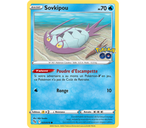 Sovkipou Pv 70 - 025/078 - Carte Commune - Épée et Bouclier - Pokémon GO