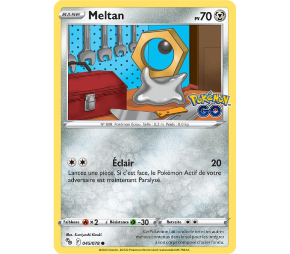 Meltan Pv 70 - 045/078 - Carte Commune - Épée et Bouclier - Pokémon GO