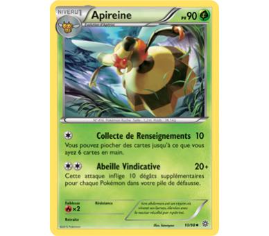 Carte Pokémon reverse Apireine Pv 90 - 10/98