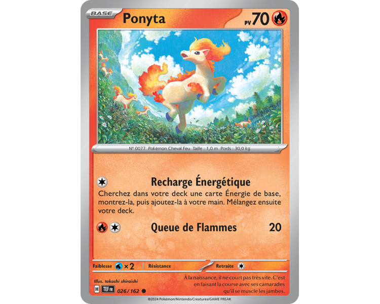 Ponyta Pv 70 026/162 - Carte Commune Reverse - Écarlate et Violet Forces Temporelles