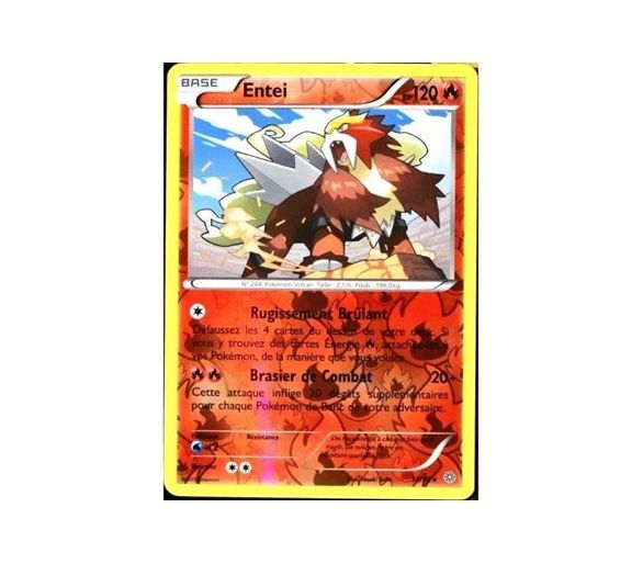Carte Pokémon Reverse Entei rare pv 120 - 14/98