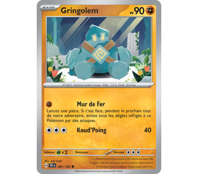 Gringolem Pv 90 087/162 - Carte Commune Reverse - Écarlate et Violet Forces Temporelles