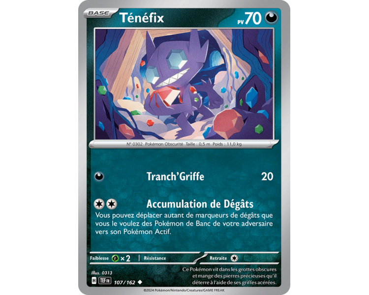 Ténéfix Pv 70 107/162 - Carte Peu Commune - Écarlate et Violet Forces Temporelles