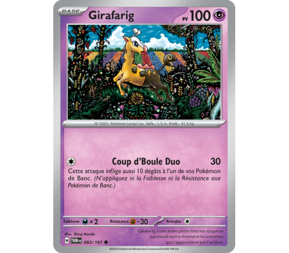 Girafarig Pv 100 083/167 - Carte Commune - Écarlate et Violet Mascarade Crépusculaire