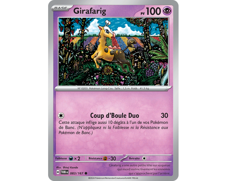 Girafarig Pv 100 083/167 - Carte Commune - Écarlate et Violet Mascarade Crépusculaire