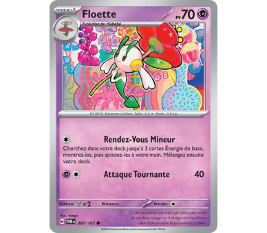 Floette Pv 70 087/167 - Carte Commune Reverse - Écarlate et Violet Mascarade Crépusculaire