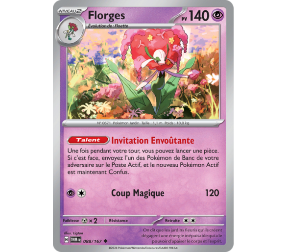 Florges Pv 140 088/167- Carte Peu Commune - Écarlate et Violet Mascarade Crépusculaire