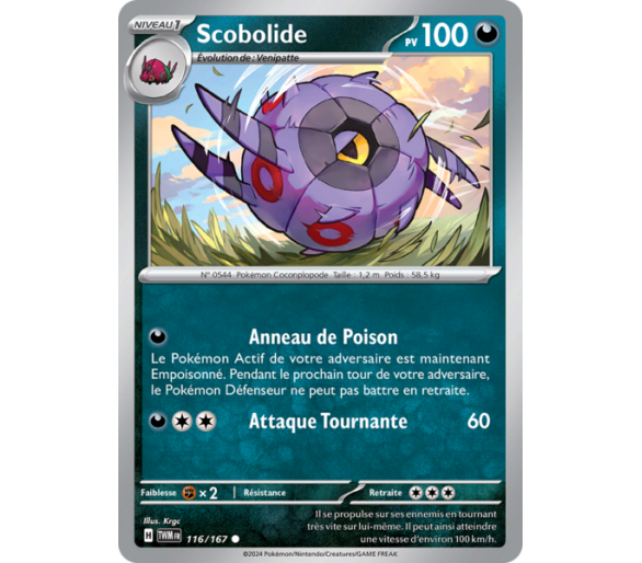 Scobolide Pv 100 116/167 - Carte Commune Reverse  - Écarlate et Violet Mascarade Crépusculaire