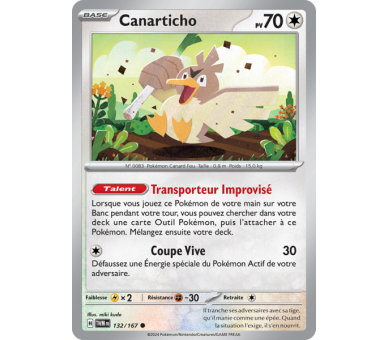 Canarticho Pv 70 132/167 - Carte Commune - Écarlate et Violet Mascarade Crépusculaire