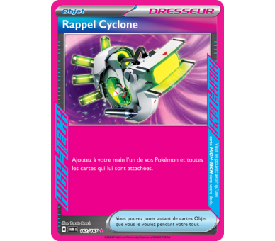 Objet Rappel Cyclone 162/167 - Carte High-Tech Rare - Écarlate et Violet Mascarade Crépusculaire