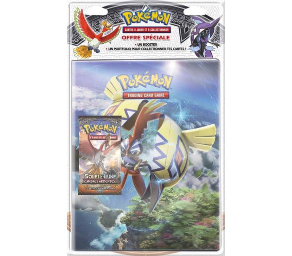 Pack Promo Cahier Range Carte Pokémon SL3 - Ombres Ardentes - Grand Format A4 + 1 booster SL3 Français