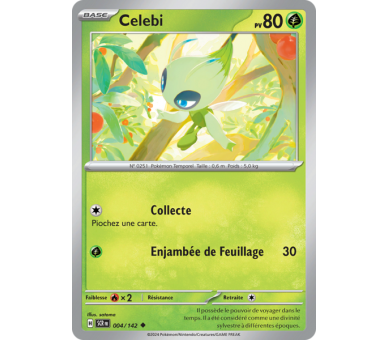 Celebi Pv 80 004/142- Carte Peu Commune Reverse - Écarlate et Violet Couronne Stellaire