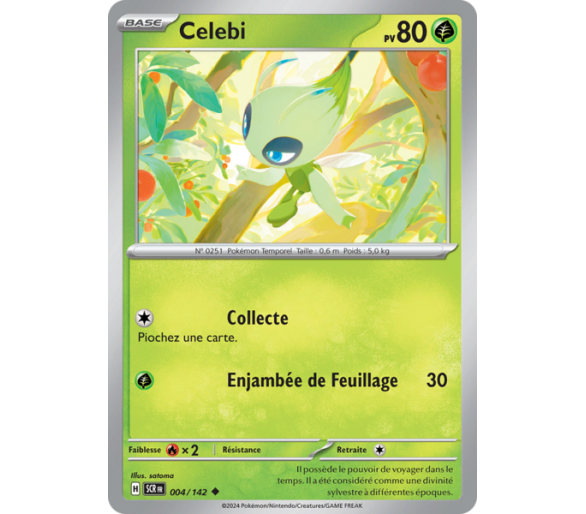 Celebi Pv 80 004/142- Carte Peu Commune Reverse - Écarlate et Violet Couronne Stellaire