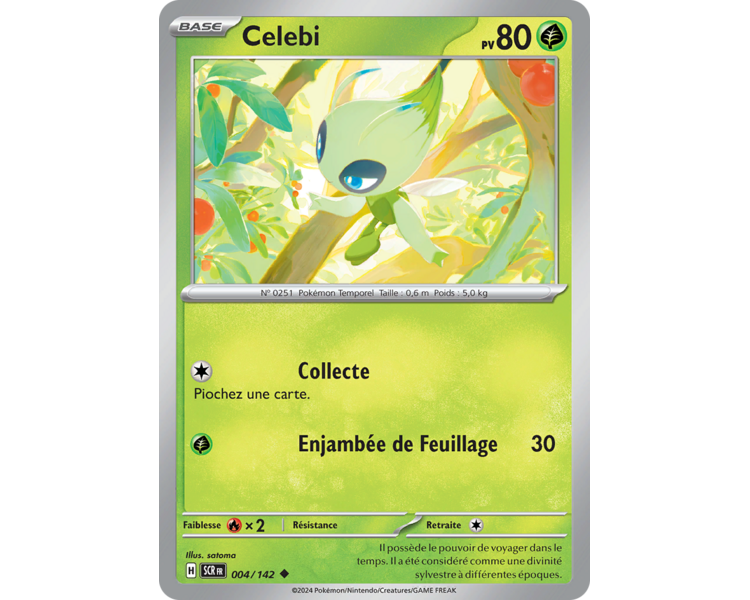 Celebi Pv 80 004/142- Carte Peu Commune Reverse - Écarlate et Violet Couronne Stellaire