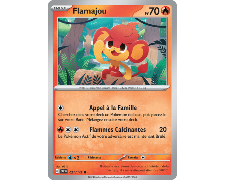 Flamajou Pv 70 021/142 - Carte Commune Reverse - Écarlate et Violet Couronne Stellaire