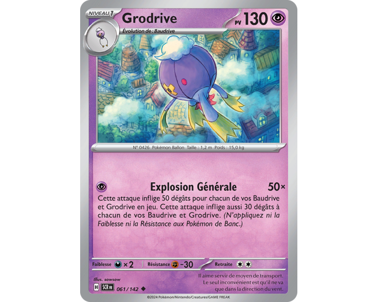 Grodrive Pv 130 061/142- Carte Peu Commune Reverse - Écarlate et Violet Couronne Stellaire