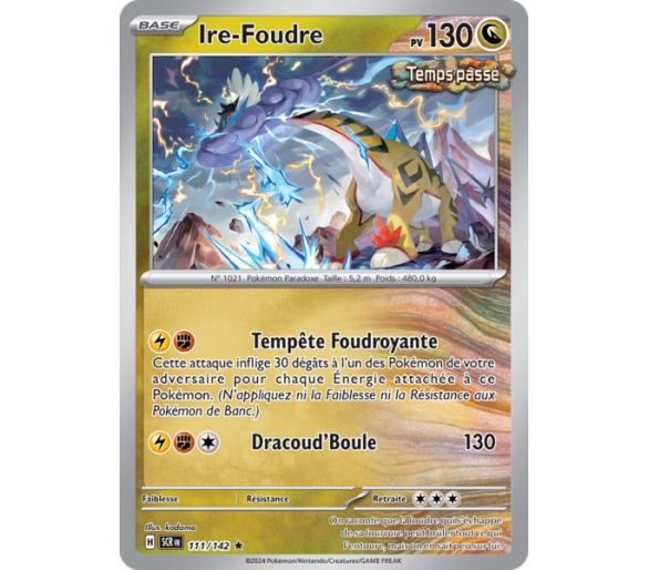 Ire-Foudre Pv 130 111/142 - Carte Rare Holographique - Écarlate et Violet Couronne Stellaire