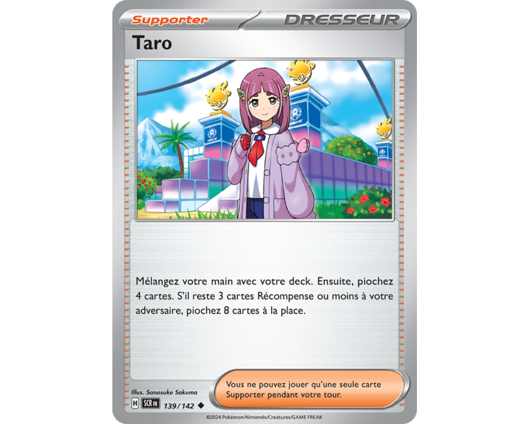 Dresseur Taro 139/142 - Carte Peu Commune Reverse - Écarlate et Violet Couronne Stellaire