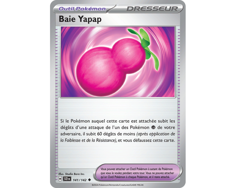 Outil Pokémon Baie Yapap 141/142 - Carte Peu Commune Reverse - Écarlate et Violet Couronne Stellaire