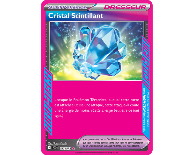 Outil Pokémon Cristal Scintillant 142/142 - Carte HIGH-TECH Rare - Écarlate et Violet Couronne Stellaire