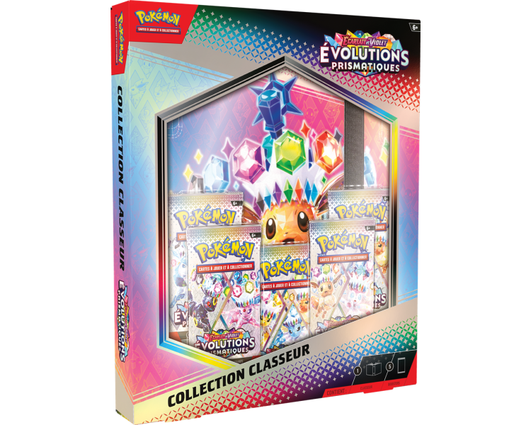 Coffret Pokémon : Portfolio (A4-9 pochettes) + 5 boosters Évolutions Prismatiques