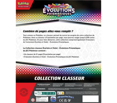 Coffret Pokémon : Portfolio (A4-9 pochettes) + 5 boosters Évolutions Prismatiques