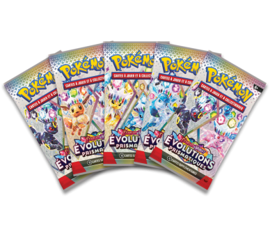 Coffret Pokémon : Portfolio (A4-9 pochettes) + 5 boosters Évolutions Prismatiques