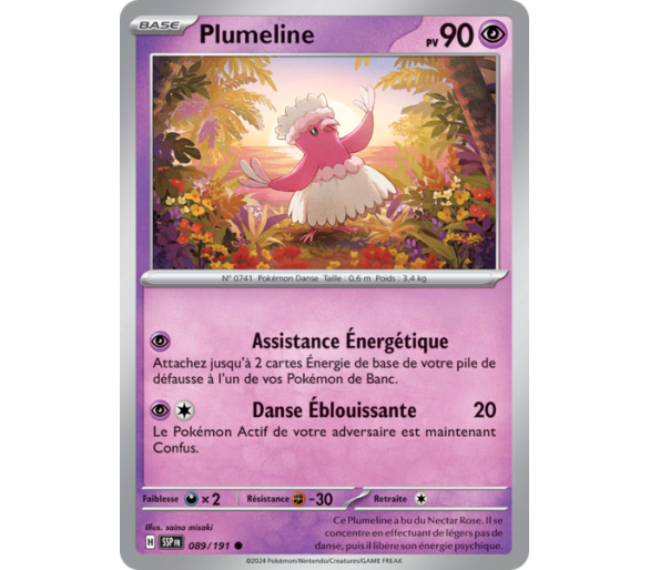 Plumeline Pv 90 089/191 - Carte Commune Reverse - Écarlate et Violet Étincelles Déferlantes
