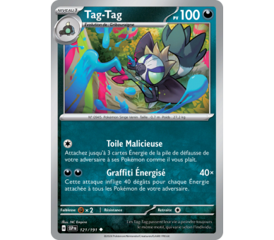 Tag-Tag Pv 100 121/191 - Carte Peu Commune - Écarlate et Violet Étincelles Déferlantes