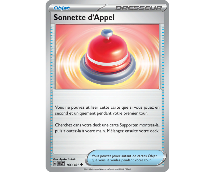 Objet Pokémon Sonnette d'Appel 165/191 - Carte Peu Commune - Écarlate et Violet Étincelles Déferlantes