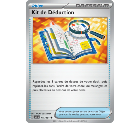 Objet Pokémon Kit de Déduction 171/191 - Carte Peu Commune - Écarlate et Violet Étincelles Déferlantes