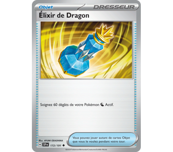 Objet Pokémon Élixir de Dragon 172/191 - Carte Peu Commune Reverse - Écarlate et Violet Étincelles Déferlantes
