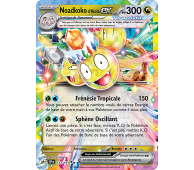 Noadkoko d'Alola-ex Pv 300 133/191 - Carte Double Rare - Écarlate et Violet Étincelles Déferlantes