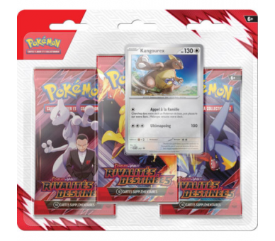 Blister Tripack Pokémon – EV10 Écarlate & Violet : Rivalités Destinées – Kangourex Promo