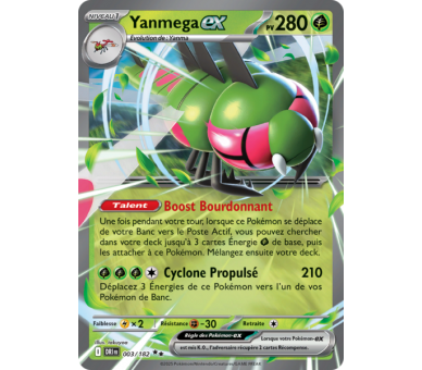 Yanmega‑ex Pv 280 003/182 – Carte Pokémon‑ex Double Rare – Écarlate et Violet Rivalités Destinées
