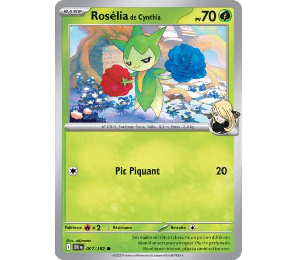 Rosélia de Cynthia Pv 70 7/182 – Carte Commune Reverse – Écarlate et Violet Rivalités Destinées