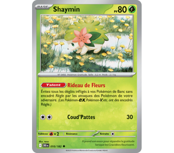Shaymin  Pv 80 10/182 - Carte Peu Commune - Écarlate et Violet Rivalités Destinées