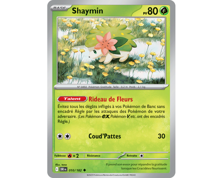 Shaymin Pv 80 10/182 - Carte Peu Commune Reverse - Écarlate et Violet Rivalités Destinées Shaymin Pv 80 10/182 - Carte Peu Commune Reverse - Écarlate et Violet Rivalités Destinées