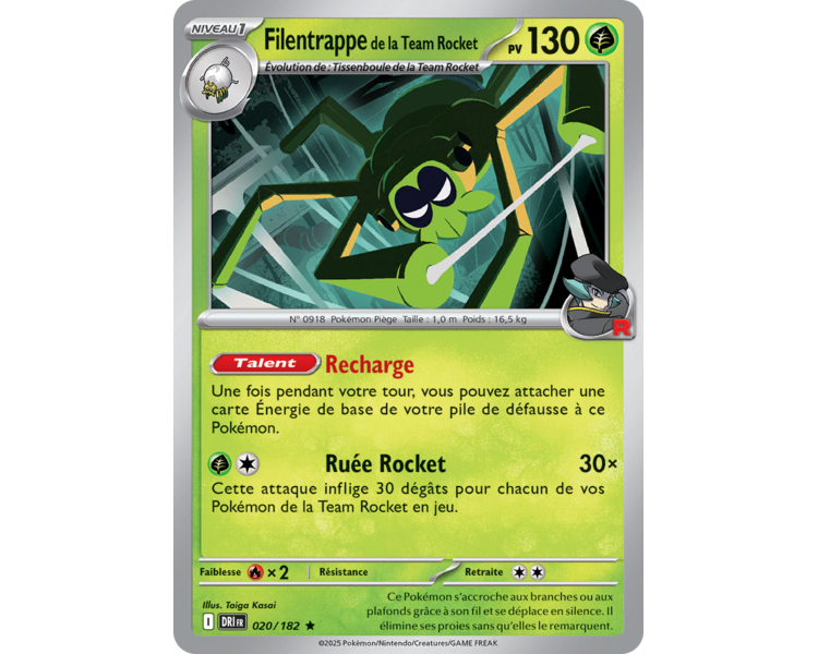 Filentrappe de la Team Rocket Pv 130 20/182 – Carte Rare Holographique – Écarlate et Violet Rivalités Destinées Filentrappe de la Team Rocket Pv 130 20/182 – Carte Rare Holographique – Écarlate et Violet Rivalités Destinées