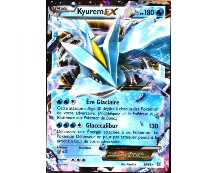 Carte Pokémon rare Kyurem EX holo full art Pv 180 - 25/98