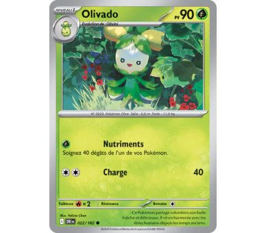 Olivado Pv  90 22/182 – Carte Commune Reverse – Écarlate et Violet Rivalités Destinées