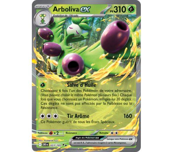 Arboliva‑ex 310 23/182 – Carte Pokémon‑ex Double Rare – Écarlate et Violet Rivalités Destinées